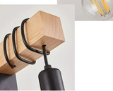 RetroLume – Vintage LED Wandlampe aus Holz & Eisen mit E27 | Industrial & Loft Stil