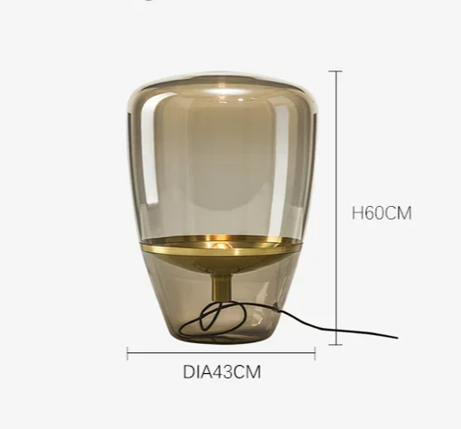 AuroraGlow – Nordische Designer LED Tischlampe aus Glas