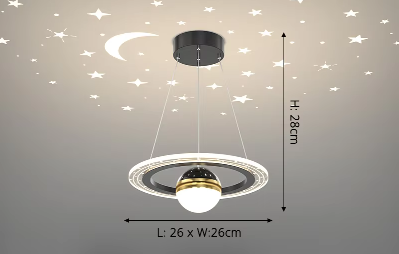 LunaNova LED Deckenleuchte mit Mond- und Sternenprojektion