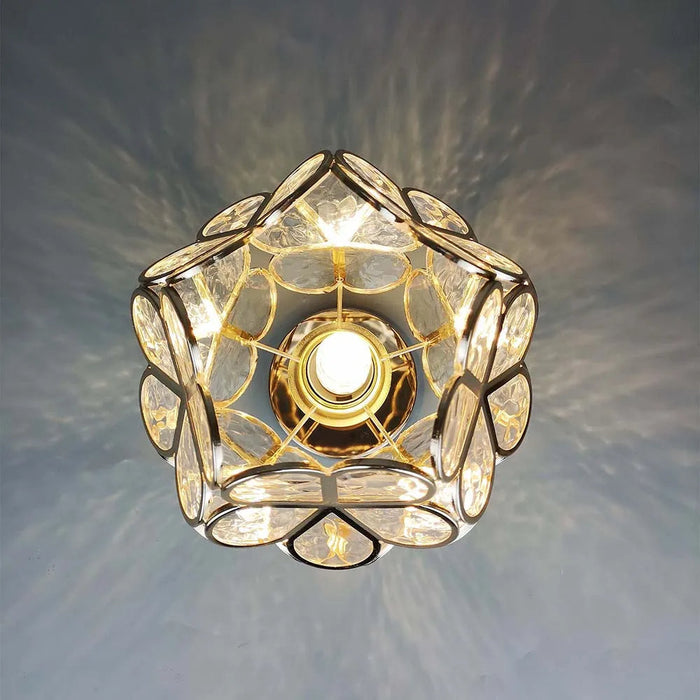 Design-Deckenleuchte aus Glas im floralen Stil