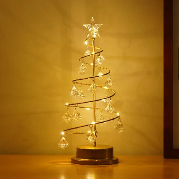 Kristall-Tischlampe in Form eines bezaubernden Weihnachtsbaums