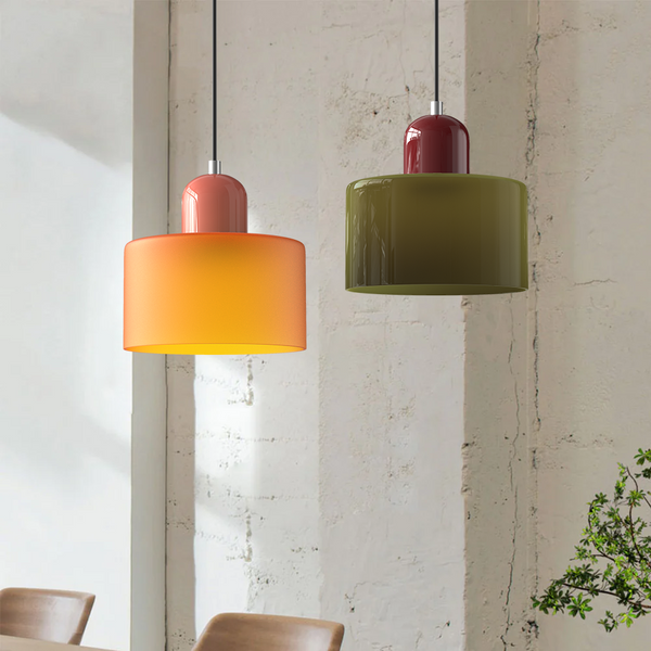 Kreative Bauhaus-Hängelampe aus Glas