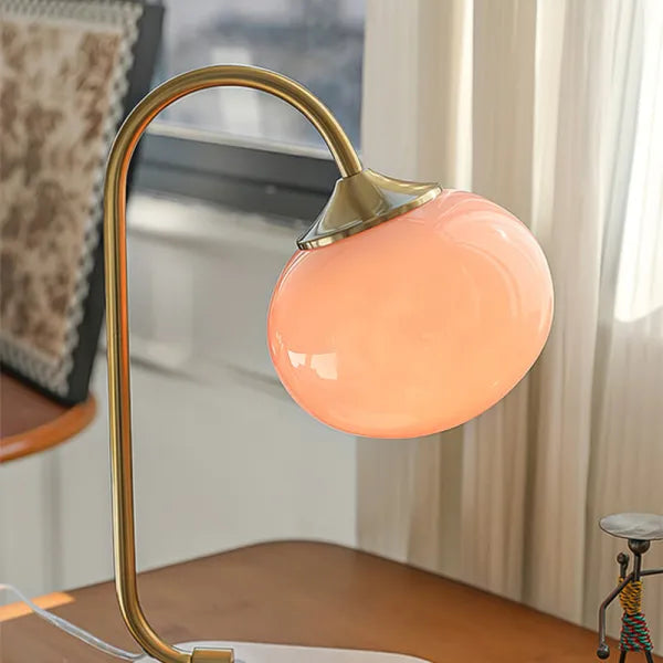 Marshmallow Tischlampe aus Metall und Glas