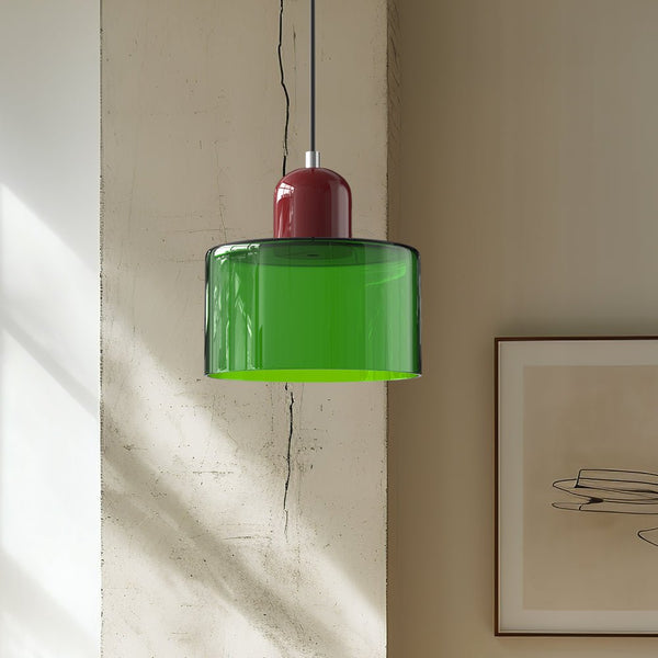 Kreative Bauhaus-Hängelampe aus Glas