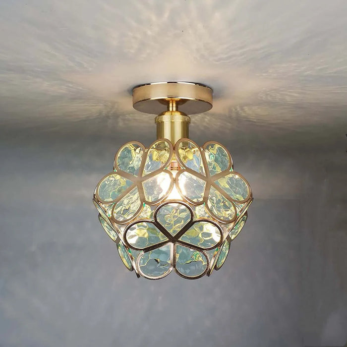 Design-Deckenleuchte aus Glas im floralen Stil