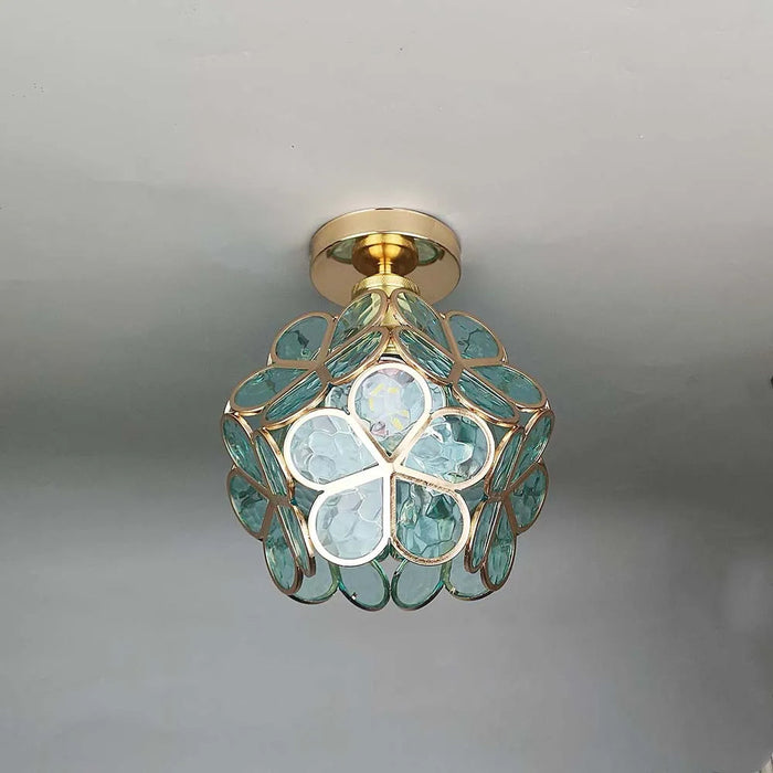 Design-Deckenleuchte aus Glas im floralen Stil
