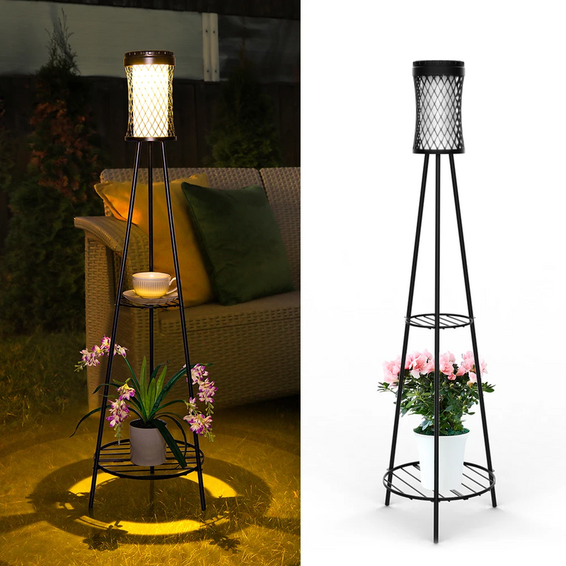 SolarBloom Solar-Gartenleuchte mit Pflanzenständer – Deko-Laterne für Terrasse, Garten & Balkon