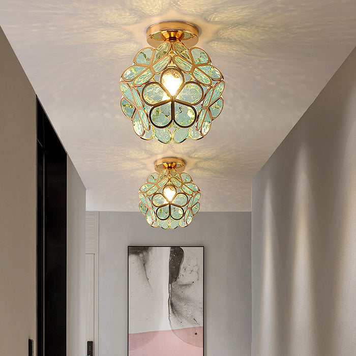 Design-Deckenleuchte aus Glas im floralen Stil