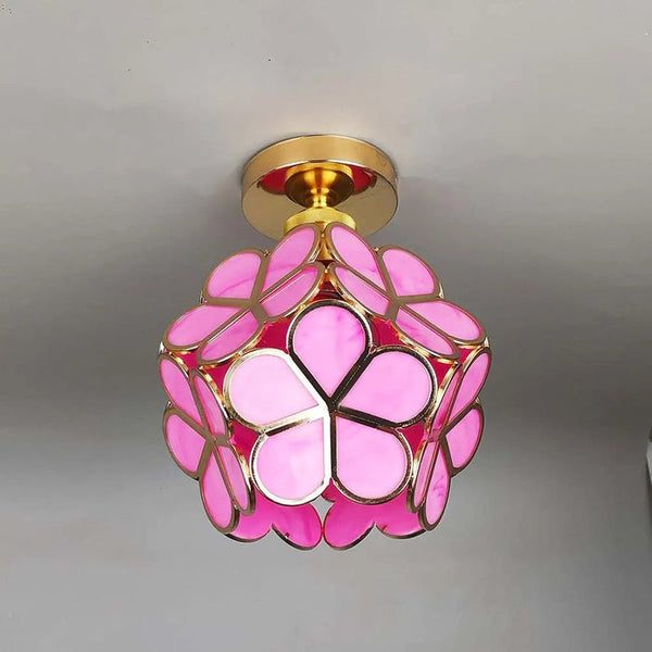 Design-Deckenleuchte aus Glas im floralen Stil