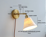 Kyotaro Wandleuchte – Japanische Keramik-Wandlampe mit LED-Kompatibilität
