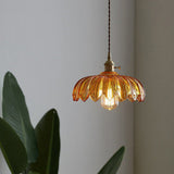 Vintage Glasblumen-Hängelampe