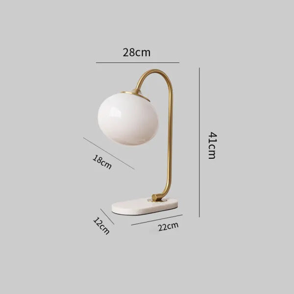 Marshmallow Tischlampe aus Metall und Glas
