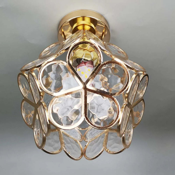 Design-Deckenleuchte aus Glas im floralen Stil