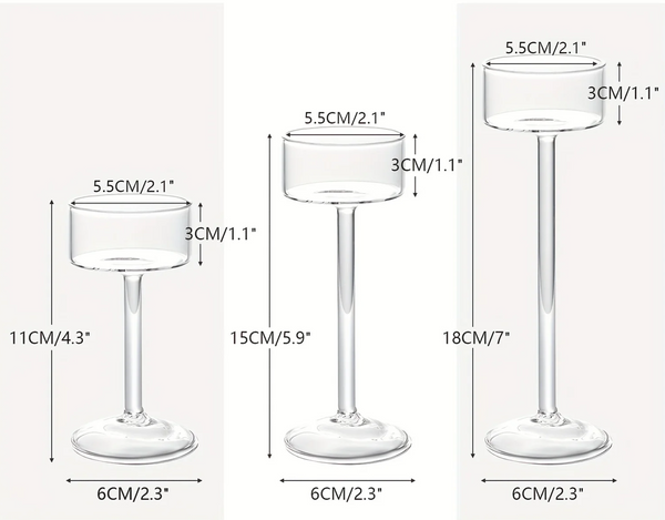 LumaVase Glazen Kandelaar Set
