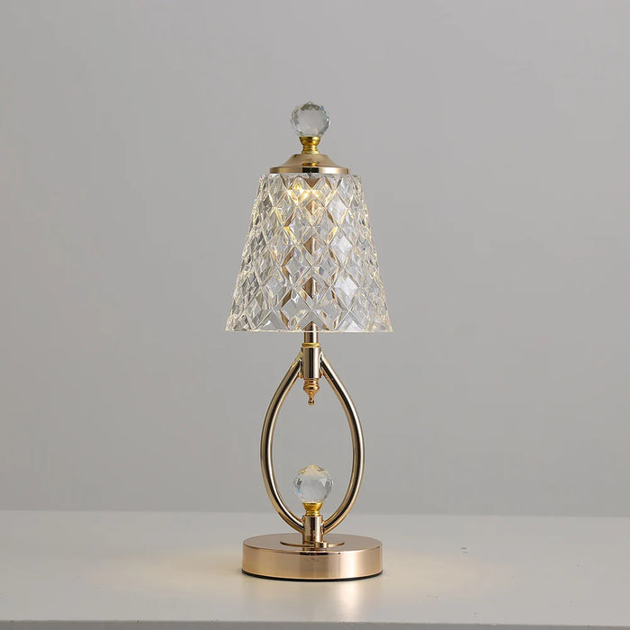 Vintage Goldene Tischlampe aus Kristall