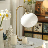 Marshmallow Tischlampe aus Metall und Glas