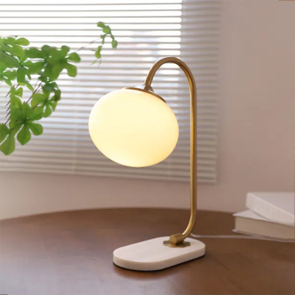 Marshmallow Tischlampe aus Metall und Glas