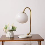 Marshmallow Tischlampe aus Metall und Glas