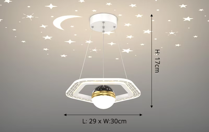LunaNova LED Deckenleuchte mit Mond- und Sternenprojektion