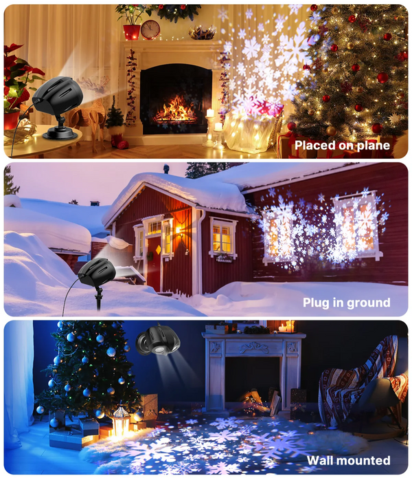 SNOWGLOW – LED Schneefall Projektor mit Doppelkopf