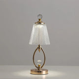 Vintage Goldene Tischlampe aus Kristall