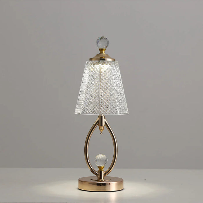 Vintage Goldene Tischlampe aus Kristall