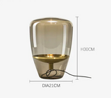AuroraGlow – Nordische Designer LED Tischlampe aus Glas