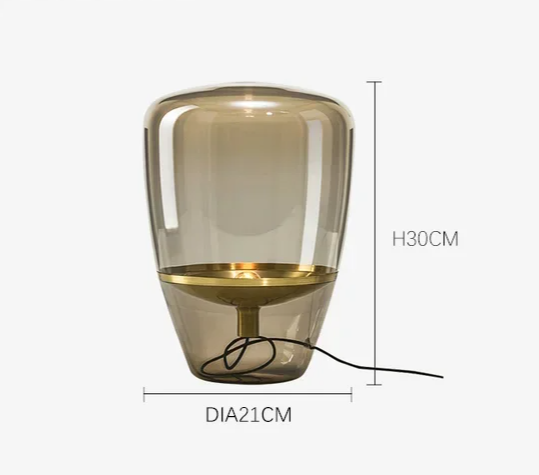 AuroraGlow – Nordische Designer LED Tischlampe aus Glas