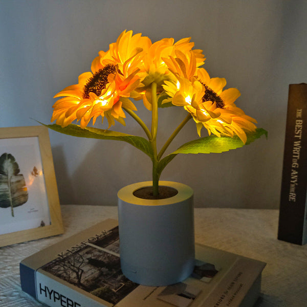 Glitzernde Sonnenblume Lampe für auf Tisch