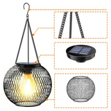 Ortiny Solar LED Gartenlaterne – Warmweißes Licht mit Sensor & Hängedekor