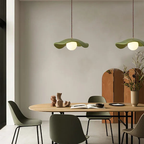 Kreative Wabi Sabi Esszimmer-Hängelampe mit Lotusblättern