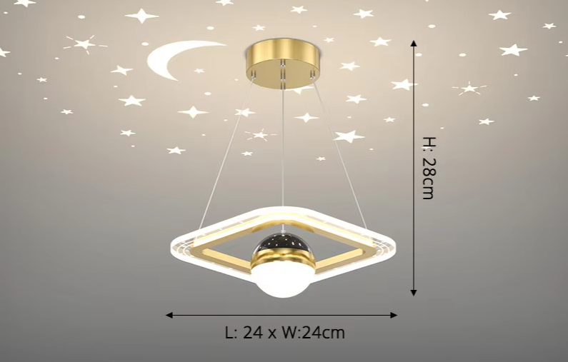 LunaNova LED Deckenleuchte mit Mond- und Sternenprojektion
