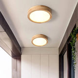 Runde Deckenlampe aus Holz