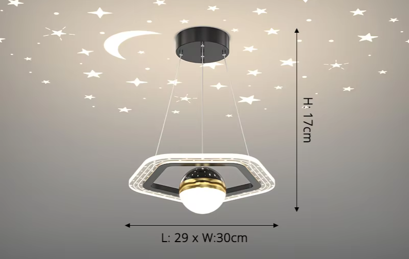 LunaNova LED Deckenleuchte mit Mond- und Sternenprojektion