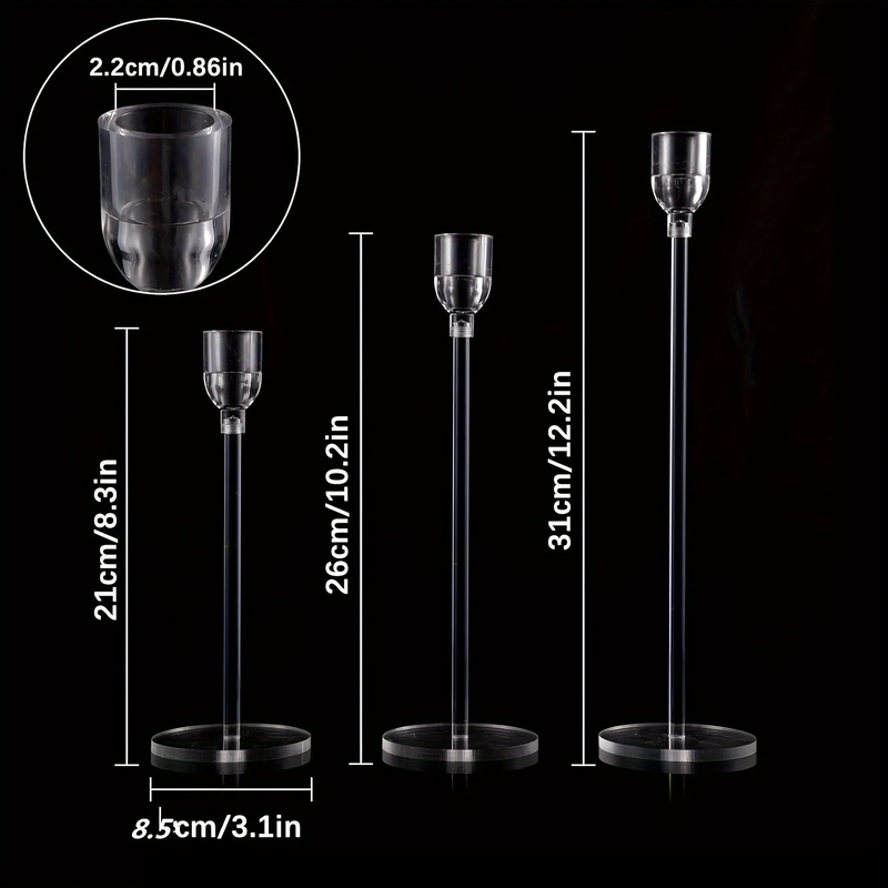 LumenAcry Acryl-Kerzenhalter Set (3-teilig)