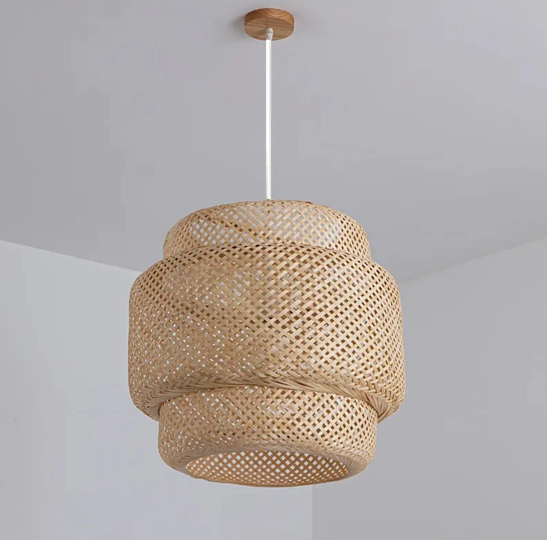 ZenWeave Bambus Pendelleuchte – Handgefertigte Hängelampe im Asiatischen Stil für Zuhause & Gastronomie