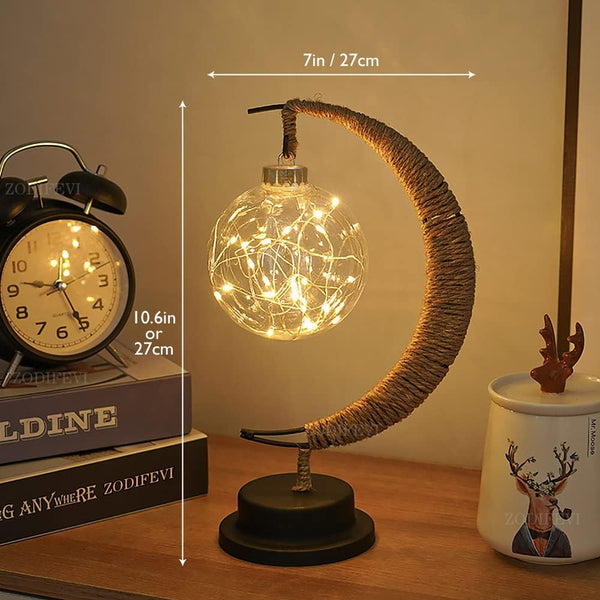 Enchanted Glas Mond Lampe mit warmem Licht für auf dem Tisch