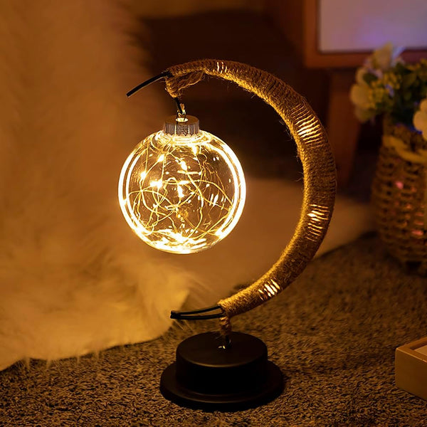 Enchanted Glas Mond Lampe mit warmem Licht für auf dem Tisch