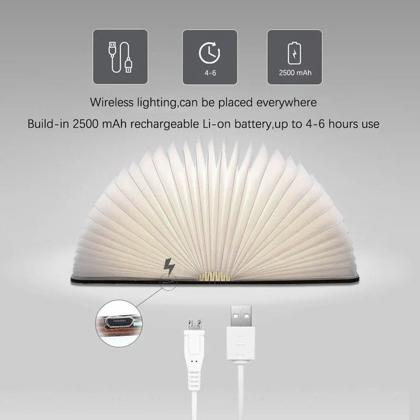 Enchanted Book Lampe für auf Tisch mit warmem Licht