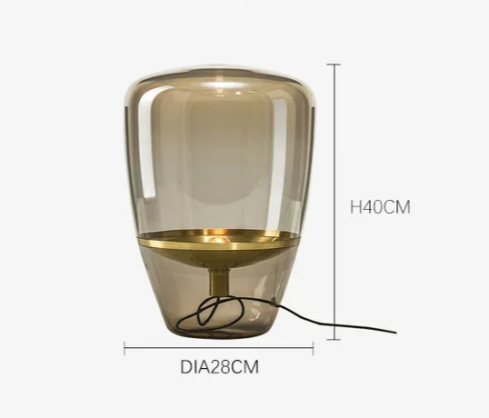 AuroraGlow – Nordische Designer LED Tischlampe aus Glas