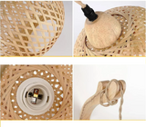 NaturLume Bambus Wandlaterne – Handgeflochtene Wandleuchte aus Rattan mit E27 Sockel