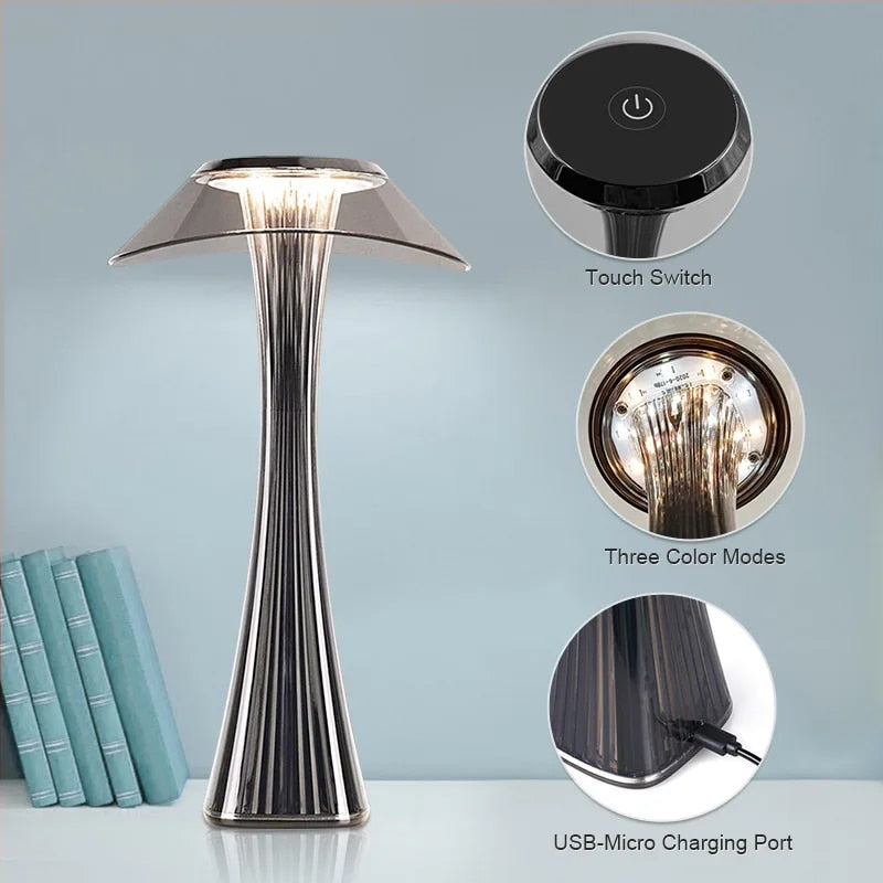 Kristall-Lampe - LED Diamant Tischlampe