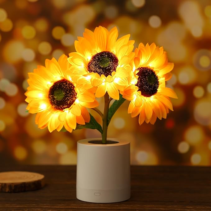 Glitzernde Sonnenblume Lampe für auf Tisch