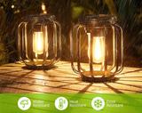 Ortiny Solar LED Gartenlaterne – Warmweißes Licht mit Sensor & Hängedekor