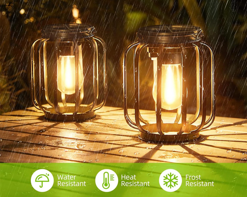 Ortiny Solar LED Gartenlaterne – Warmweißes Licht mit Sensor & Hängedekor