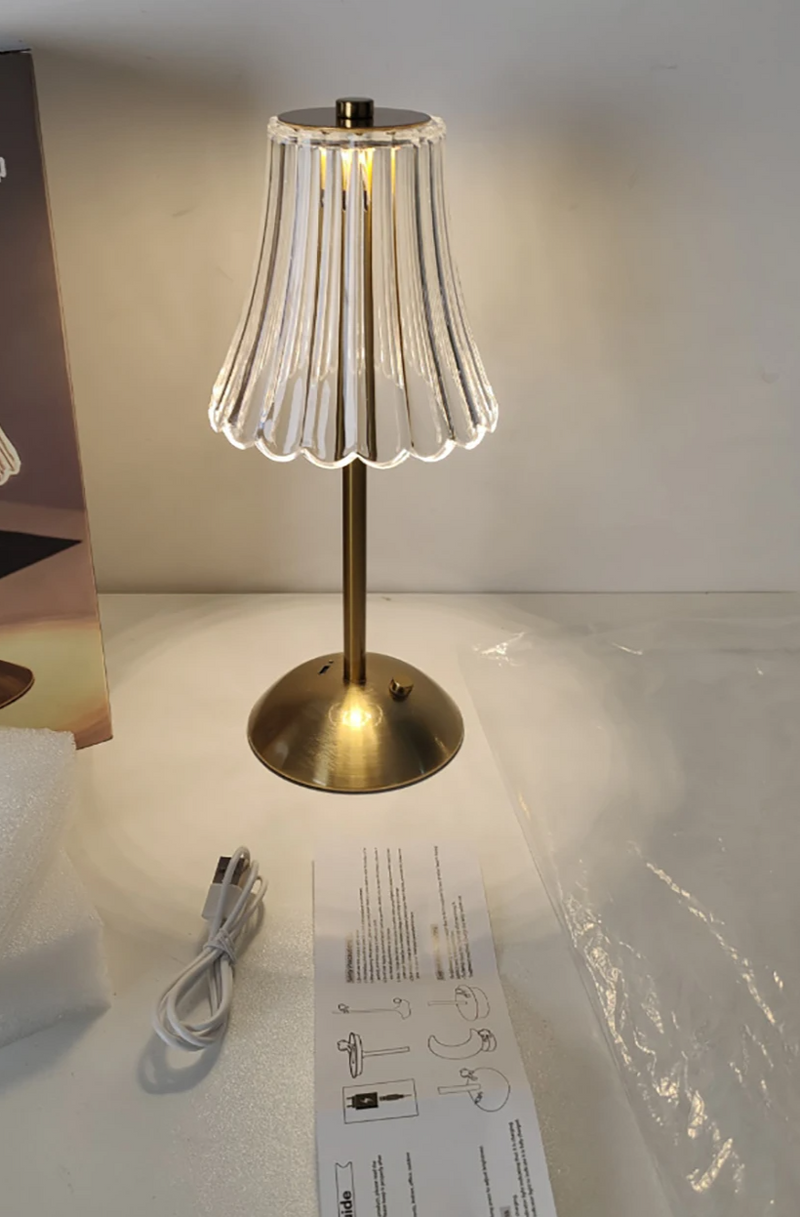 Aurora CrystalTouch – Klassische Kristall-LED-Tischlampe mit Touchbedienung