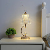 Vintage Goldene Tischlampe aus Kristall