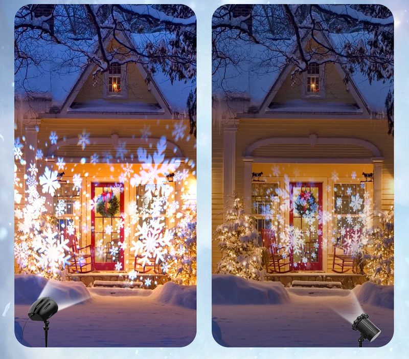 SNOWGLOW – LED Schneefall Projektor mit Doppelkopf
