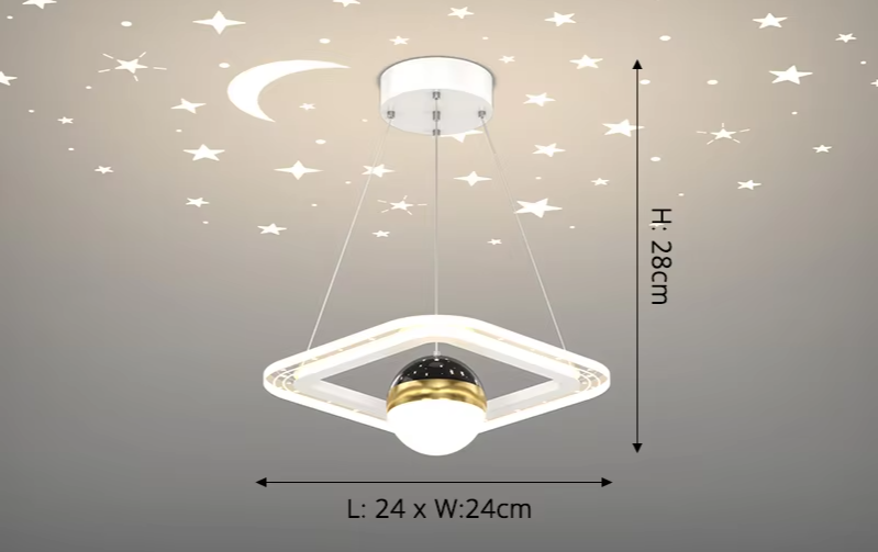 LunaNova LED Deckenleuchte mit Mond- und Sternenprojektion