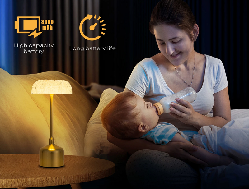 LumiVintage 3000 – Retro LED Tischlampe mit Touch-Dimmung und 3000mAh Akku
